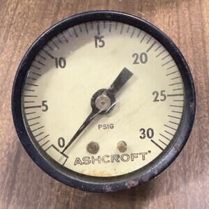 Vintage Ashcroft Pressure Gauge 2” Face 0-30 PSIG Steampunk Aesthetic 40’s-60’s